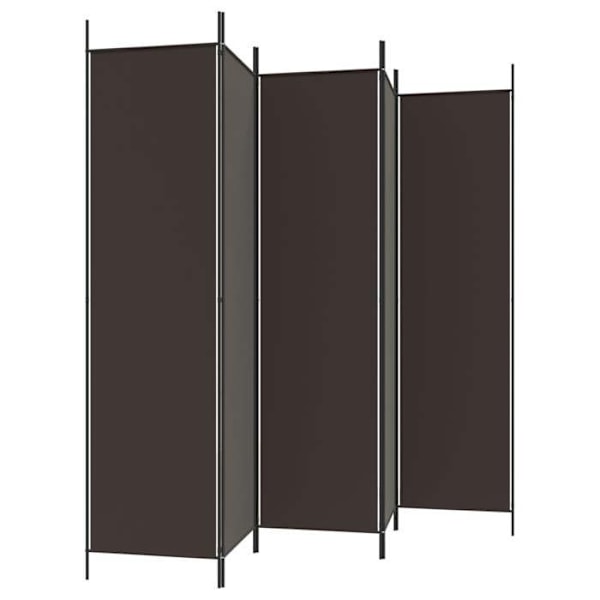 Paravent separerar rum partition 5 paneler 250 x 200 cm brunt tyg och järn DEC030981 Flerfärgad