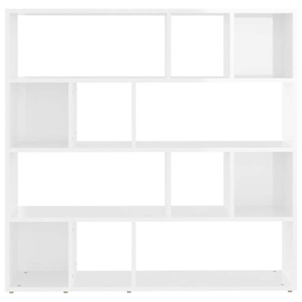 Bibliotek med masser af opbevaringsplads 105 x 24 x 102 cm hvidt ingeniørtræ blank DEC030701 Vit