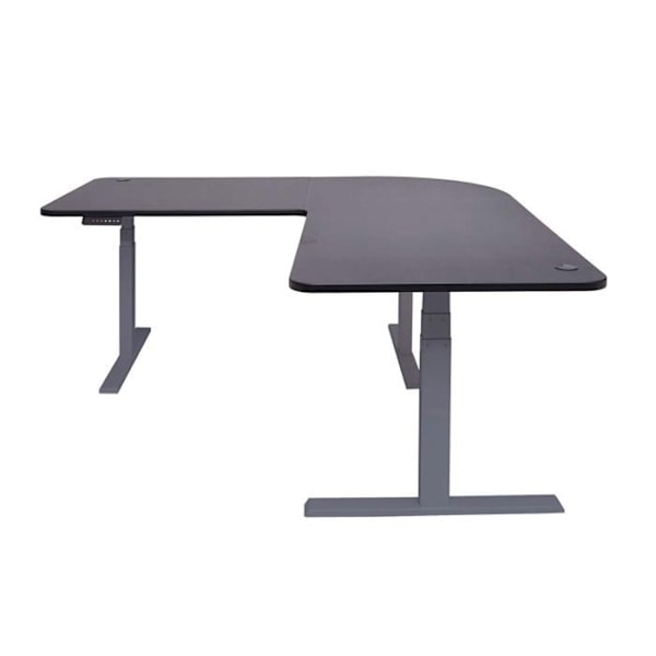 Kulma kirjoituspöytä sähkösäätöisellä korkeudella 178 x 178 cm 84kg HDF musta tummanharmaa 04_0006036 Grå