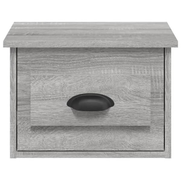 Sæt af 2 væghængte natborde med skuffe 41,5 x 36 x 28 cm i gråt ingeniørtræ DEC036111 kastanj