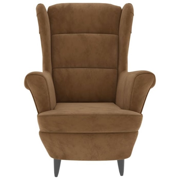 Lounge stol ekstra komfort design og moderne i brunt velour DEC028645 kastanj