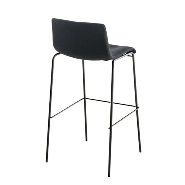Barstol x1 moderne design stabelbar med sort stofsæde og 4 sorte metalben 10_0004957 Metall