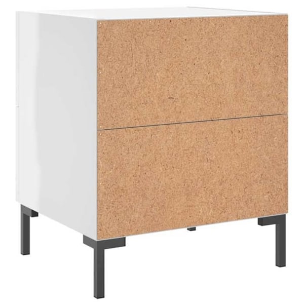 Sæt af 2 natborde med to skuffer 40 x 35 x 47,5 cm hvidt ingenieurtræ og jern DEC034995 Vit