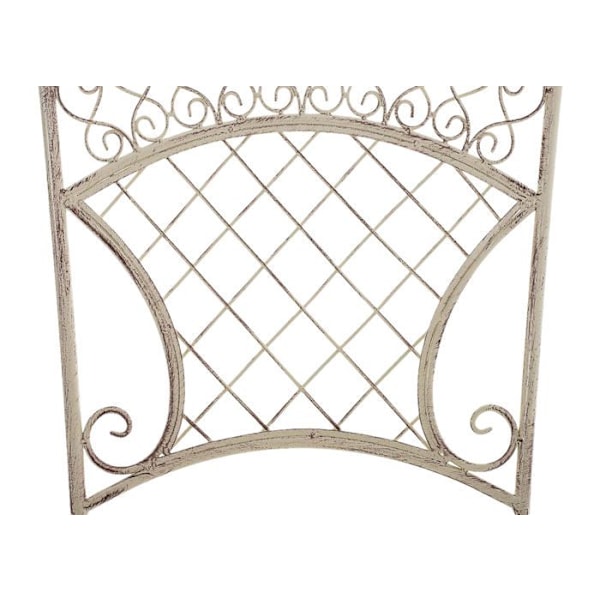 Set med 2 ihopvikbara stolar för trädgård, terrass, balkong, rustik design i gammal cremefärgad metall 10_0002830 Grädde