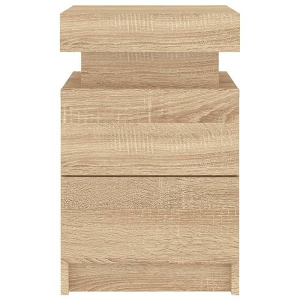 Natteskab med LED-lys og skuffer 35 x 39 x 55 cm i ingenieurtræ, farve eg DEC033184 kastanj