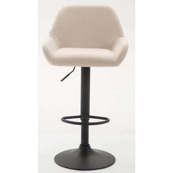 Barstole - Décoshop26 - TDB10226 - Creme stof - Sorte metal trumpetben - Justerbar 360° Grädde