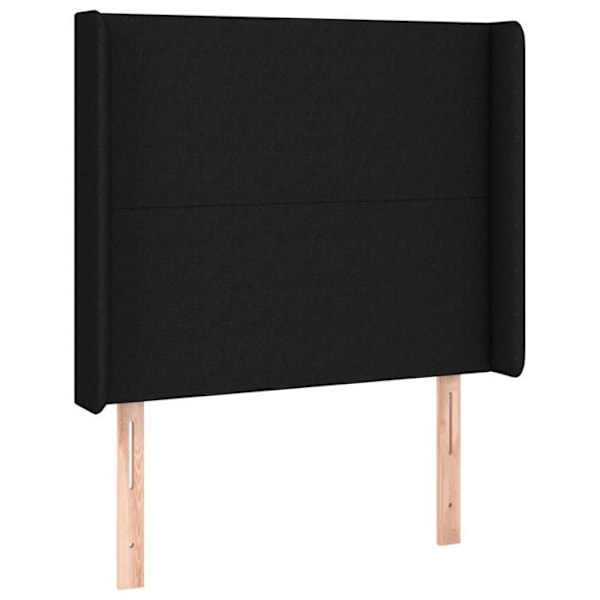 Hovedgærde til soveværelse med sidekant 83 x 16 x 118/128 sort stof