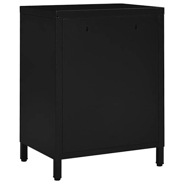 2 kpl yöpöytiä, joissa on laatikko ja ovellinen lokero 40 x 30 x 54,5 cm mustaa terästä ja lasia DEC035510 Svart
