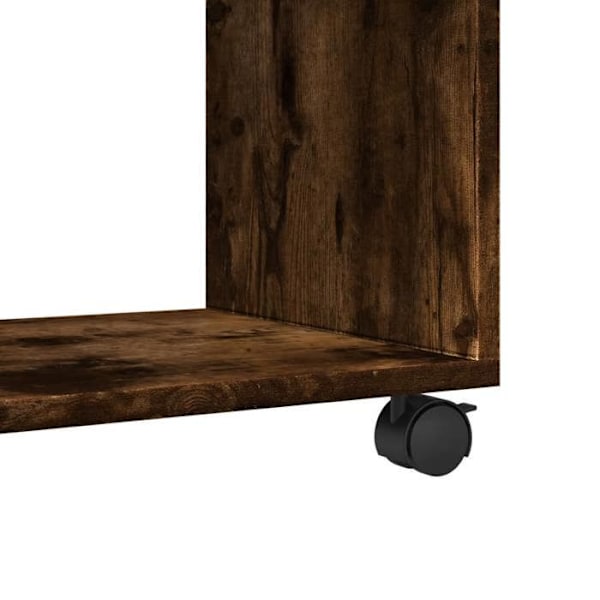 Rullande skåp ek rökt 72 x 33 x 42,5 cm ingenjörsträ brun DEC031377 kastanj