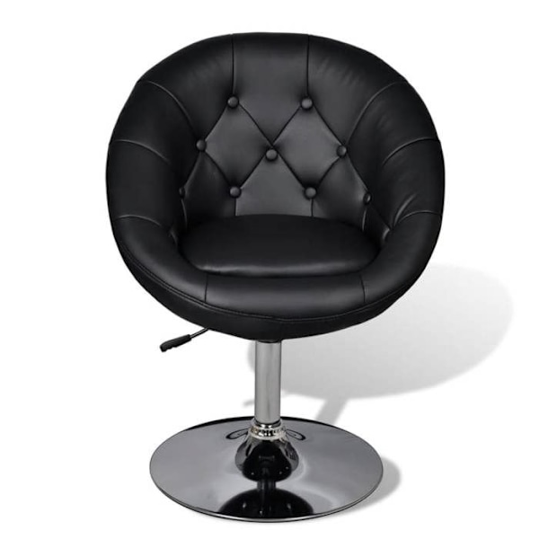 Barstol x1 loungestol justerbar højde i sort PVC og stål DEC029515 Svart