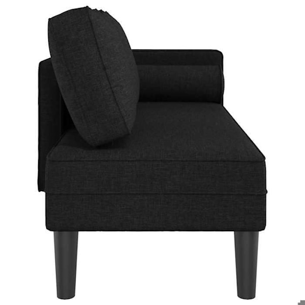 Chaiselong - DEC026090 - Svart - 116,5 x 62 x 57,5 cm - Polyester tyg - Högresilient skum Svart