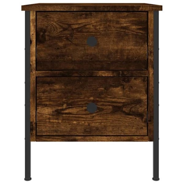 Natskab med to skuffer 40 x 42 x 50 cm ingeniørtræ brun og jern DEC033636 kastanj