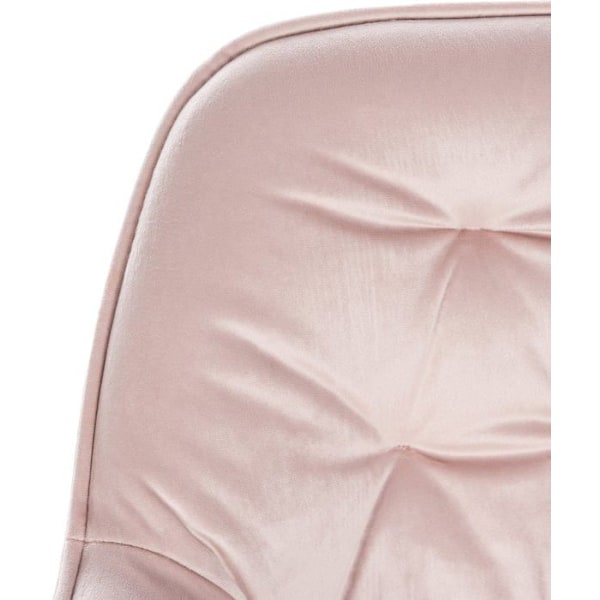 Barstol høj x1 sæde med tuftet effekt i lyserødt velour og sort metal 10_0004889 Metall