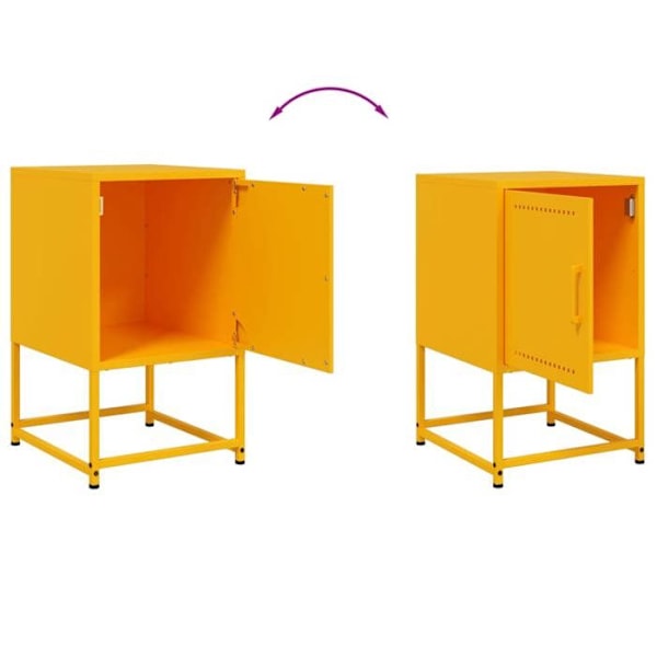 2 kpl yöpöytiä, joissa on ovi ja lokero 36 x 39 x 60,5 cm keltainen teräs DEC035431 Gul