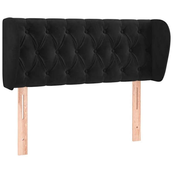 Huvudgavel - Möbel - Kappad - Svart sammet - 93x23x78/88 cm - Lättmonterad Svart