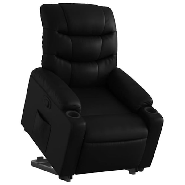 TV relax stol, komfortabel polstring, elektrisk løftfunktion i sort PVC DEC028071 Svart