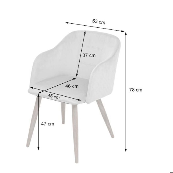 Retro design matstol med armstöd i kolgrå tyg