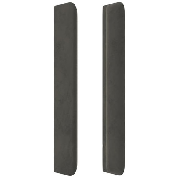 Sänggavel sängaccessoar sovrum möbel med sidokant 203 x 16 x 118/128 mörkgrå sammet