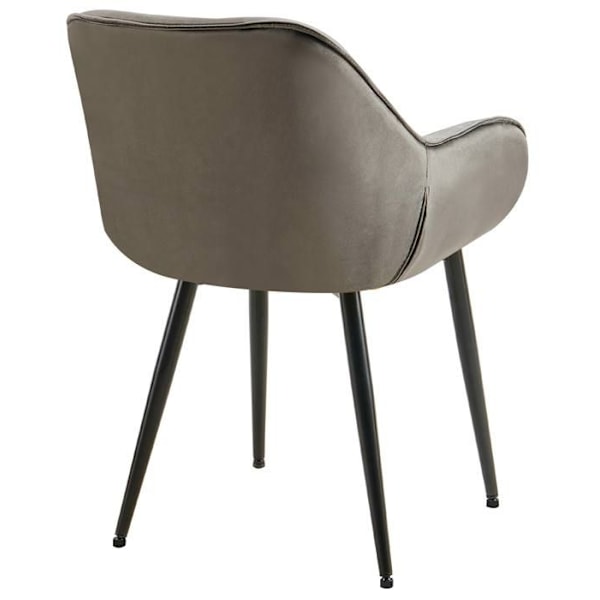 Spisestol x1 design og moderne, sæde i antracitvelour og ben i sort metal 10_0001495 Metall