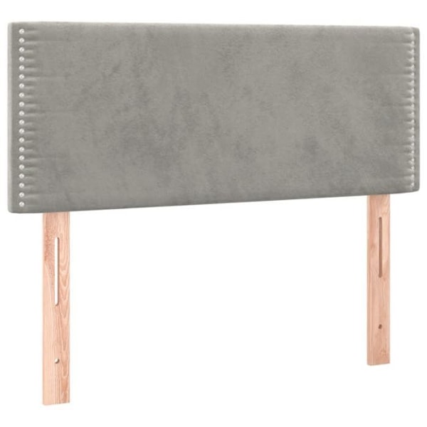 Sänghuvud tillbehör säng sovrum möbel 100 x 5 x 78/88 cm grå sammetsduk TDL0203224 Grå