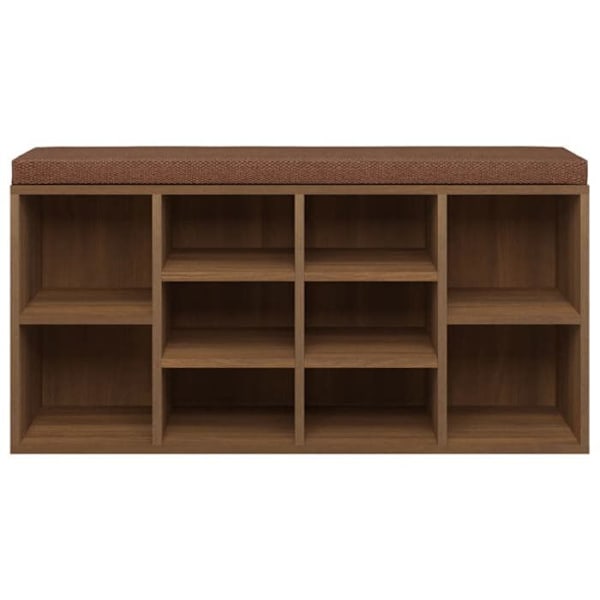 Skoopbevaringsbænk 10 rum 103 x 30 x 48 cm ingeniørtræ farve egetræ brun DEC024864 Brun