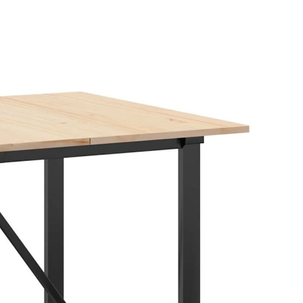 Industriel design spisebord 180 x 90 x 75 cm massivt fyrretræ og stål DEC036786 kastanj