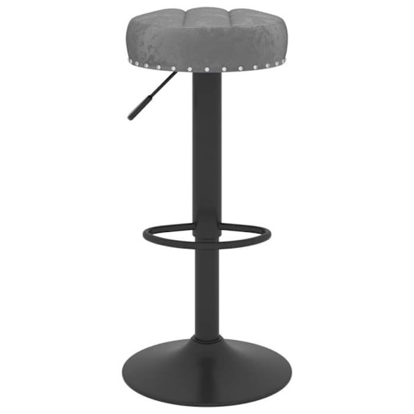 Sæt med 2 barstole, høje stole i mørkegrå velour med dekorative knapper og sort stål DEC029721 Grå