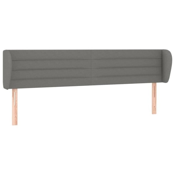 Sänggavel tillbehör sängrum möbel med sidokant 203x23x78/88 mörkgrå tyg