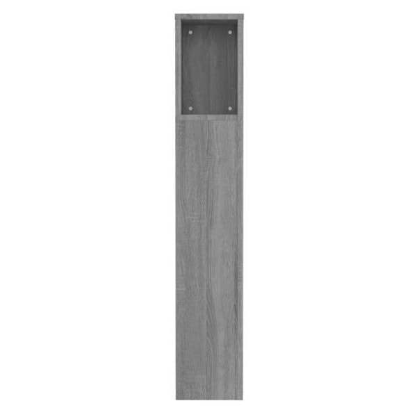 Hovedgærde med opbevaring, tilbehør til seng, natbord, hylde 100 x 18,5 x 104,5 cm MDF grå TDL0200014