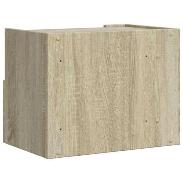 Væghængt natbord med skuffer 45 x 30 x 35 cm i ingeniørtræ farve eg DEC034288 kastanj