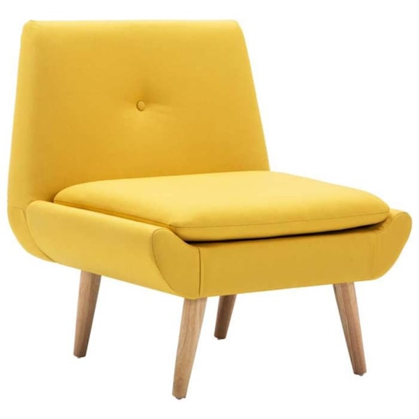 Design og moderne loungestol uden armlæn i gul stof DEC028673 Gul