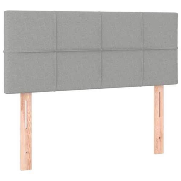 Sängyn pääty vuodekalusteet makuuhuoneen LED-valaistus 80 x 5 x 78/88 vaaleanharmaa kangas Ljusgrått