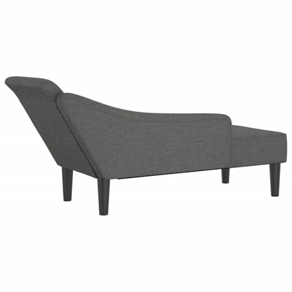 Meridienne chaise longue soffa för inomhusbruk med mörkgråa tygkuddar DEC026079 Grå