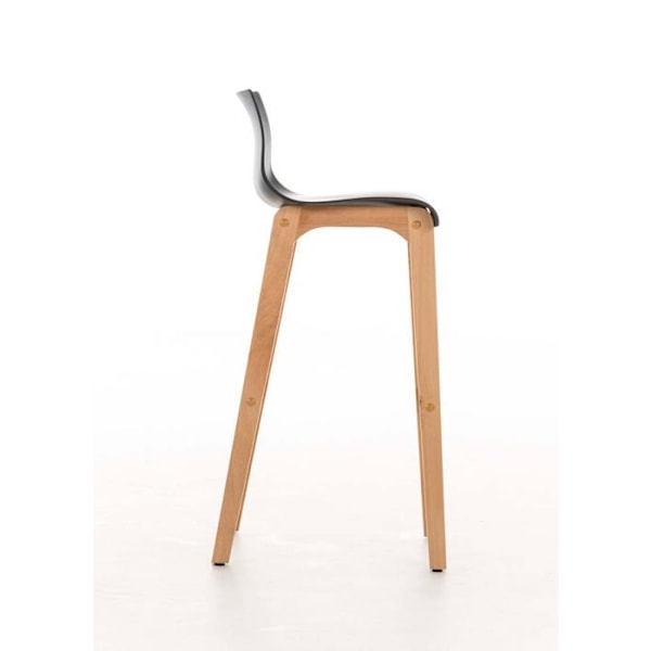 Skandinaavinen design-baari stool x1 4-jalkainen puurakenne, harmaa muovinen istuin 10_0004944 kastanj