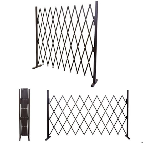 Grindelbarriär, saxgrind, djurskyddsgaller, utdragbar, aluminium, brun, höjd 153 cm, bredd 32-265 cm kastanj