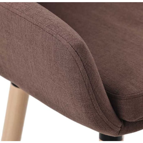 Bar lounge taburet x1 skandinavisk design stofsæde i kaffe farve træben fodstøtte i metal 10_0004919 kastanj