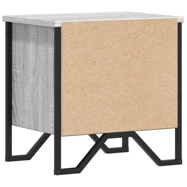 2 kpl yöpöytiä hyllyillä 40 x 30 x 40cm harmaata puuta ja metallia DEC035664 kastanj