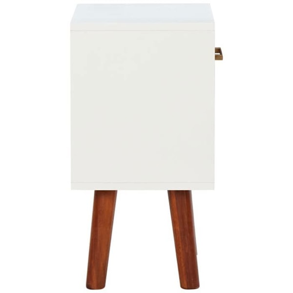 Sæt med 2 sengeborde med skuffe og åbent rum 40 x 30 x 57 cm Massivt akaciatræ + MDF DEC035051 kastanj