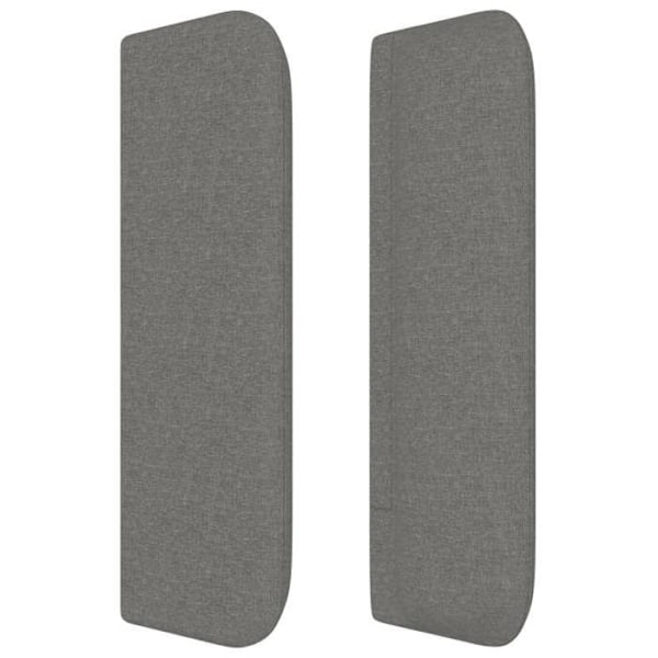 Hovedgærde til soveværelse møbel med sidekant 147 x 16 x 78/88 cm mørkegrå stof TDL0205013 Grå