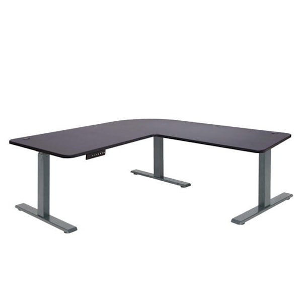 Kulma kirjoituspöytä sähkösäätöisellä korkeudella 178 x 178 cm 84kg HDF musta tummanharmaa 04_0006036 Grå