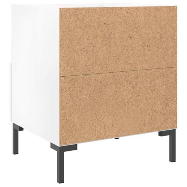 Sæt med 2 natborde med åbent rum og skuffe 40 x 35 x 47,5 cm hvidt ingeniørtræ og metal DEC034996 Vit