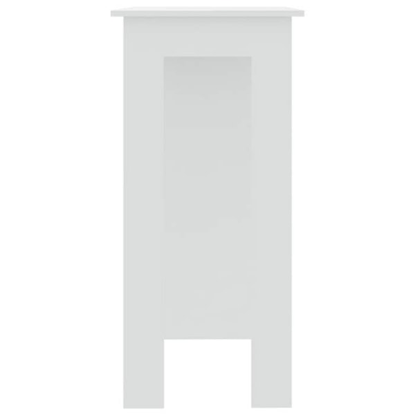 Multifunktionell sidobord barbord med hylla 102 x 50 x 103,5 cm ingenjörsträ vit DEC036448 Vit