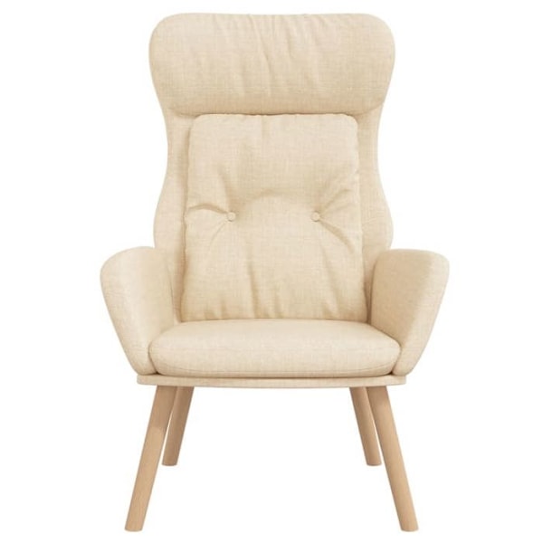 Lounge stol i moderne design i creme stof DEC026658 Grädde