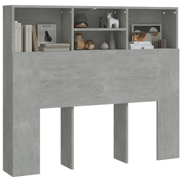 Hovedgærde - MDF - 120x19x103,5 cm - Grå - Moderne - Integreret opbevaring Grå