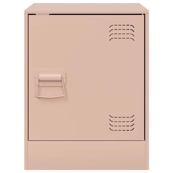 Sæt med 2 natborde med skab og dør 34,5 x 39 x 44 cm stål rosa DEC035621 Guld