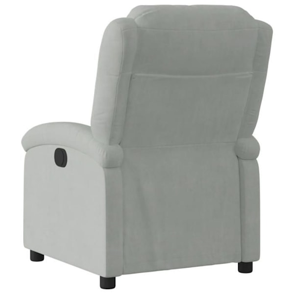 Fauteuil relax TV med komfortabel polstring og manuel vippefunktion i lys grå fløjl DEC027922 Grå