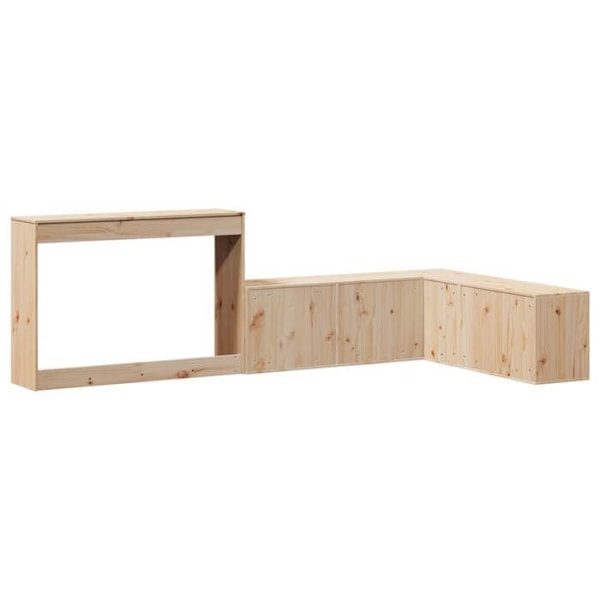 Nattbord med L-formet design skrivebord 222 x 107 x 75 cm fyrretræ i egetræ farve DEC033112 kastanj