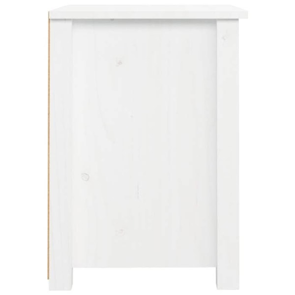 Yöpöytä laatikolla ja lokero 40 x 35 x 49 cm valkoista mäntyä DEC033362 Vit