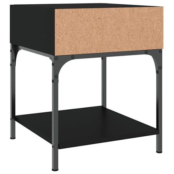 2 kpl yöpöytiä avoimella osastolla 40 x 41 x 50 cm mustaa puukomposiittia ja rautaa DEC035583 kastanj