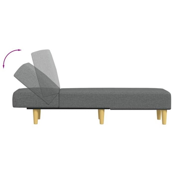 Meridienne chaise longue til indendørs tre konvertible positioner i mørkegråt stof DEC026182 Grå